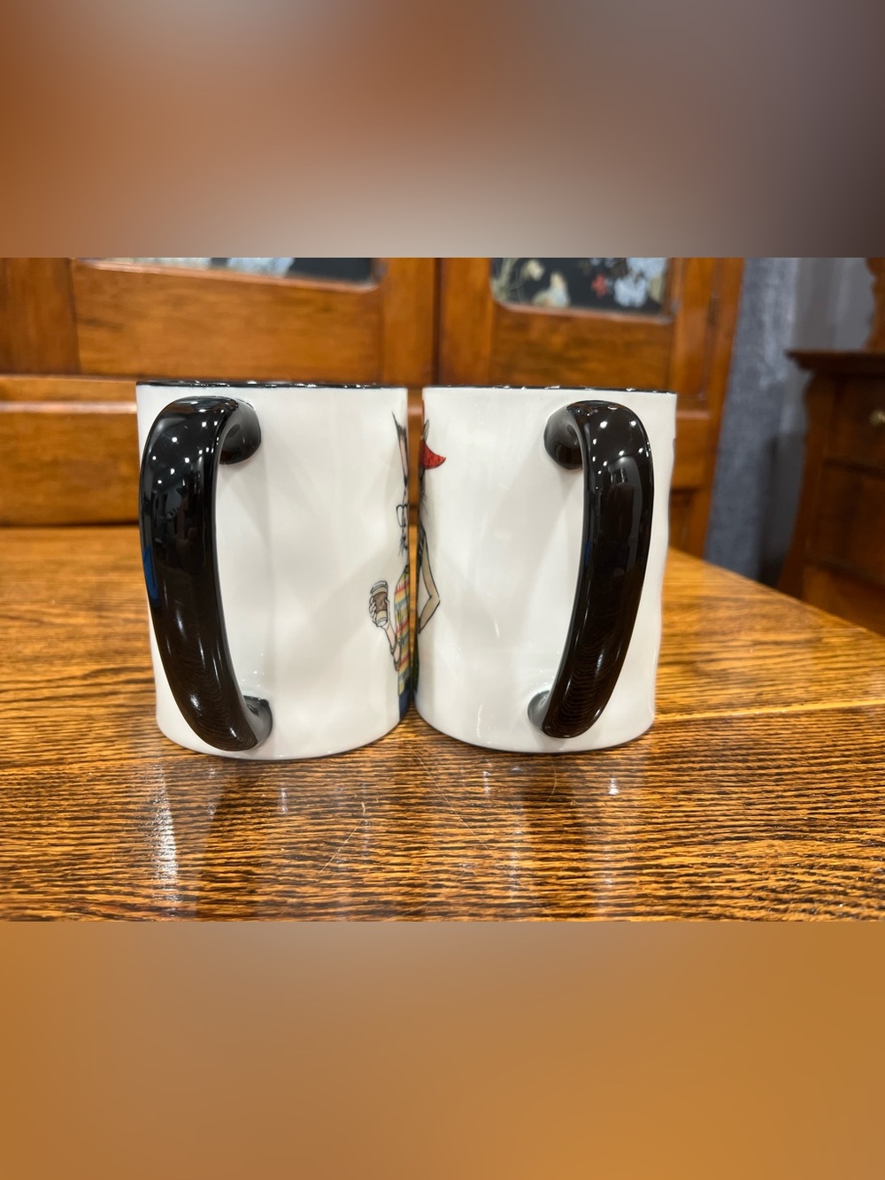Hipster Cat & Rabbit Mug Set of 2 Novelty Animal Coffee Mugs Whimsical Funny - Picture 4 of 7